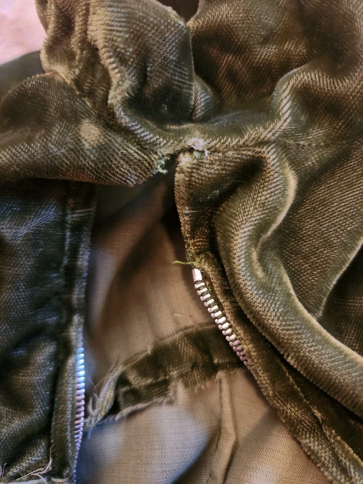 Vintage 1930's Green Velvet Gown Small