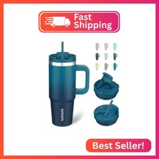 BJPKPK Tumbler With Handle And Straw 30oz Insulated Tumbler Cups With Lid Stainl
