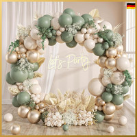 Luftballons Girlande GrüN Beige 108 StüCk Deko Geburtstag Dschungel Junge