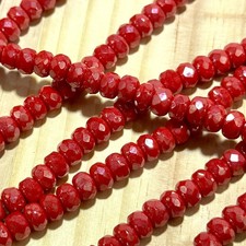 Czech Glass Rondelle Spacer Beads 5x7mm Coral Shimmer tire/donut 36pcs J815