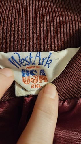 Mens Vintage West Ark Size 2 XL Maroon Red Satin Jacket - Picture 4 of 5