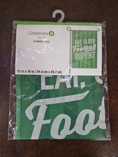 Green Eat, Sleep, Football Repeat Garden Flag 12 in x 18 in