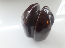 Vintage Brown Glazed Porcelain Ceramic Electricity Supply Insulator 105mm (NOS)