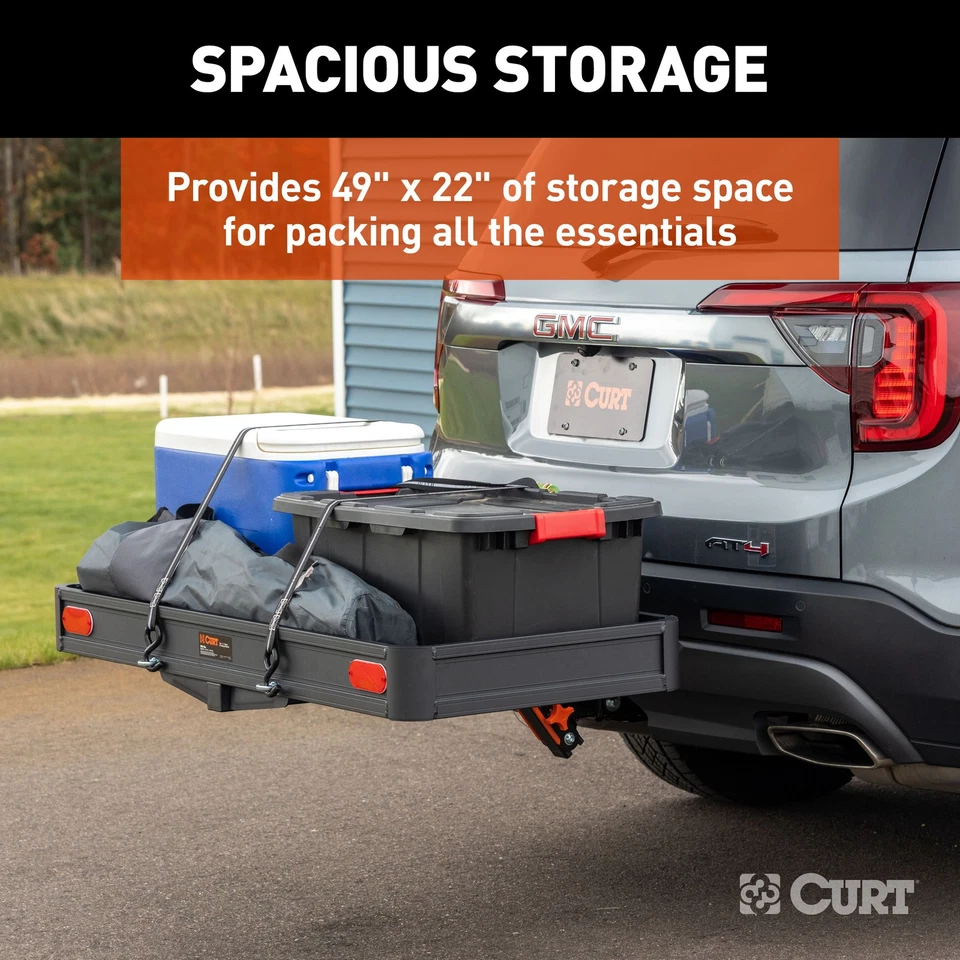 CURT 18415 ActiveLink 49 x 22in Aluminum Hitch Cargo Carrier Fits 2in Receiver Foto 4 de 4