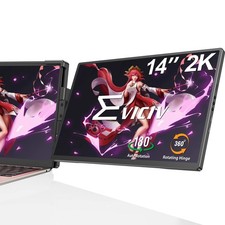 14" 2K Portable Monitor Laptop Screen Extender 2240 x 1400 QHD External Display