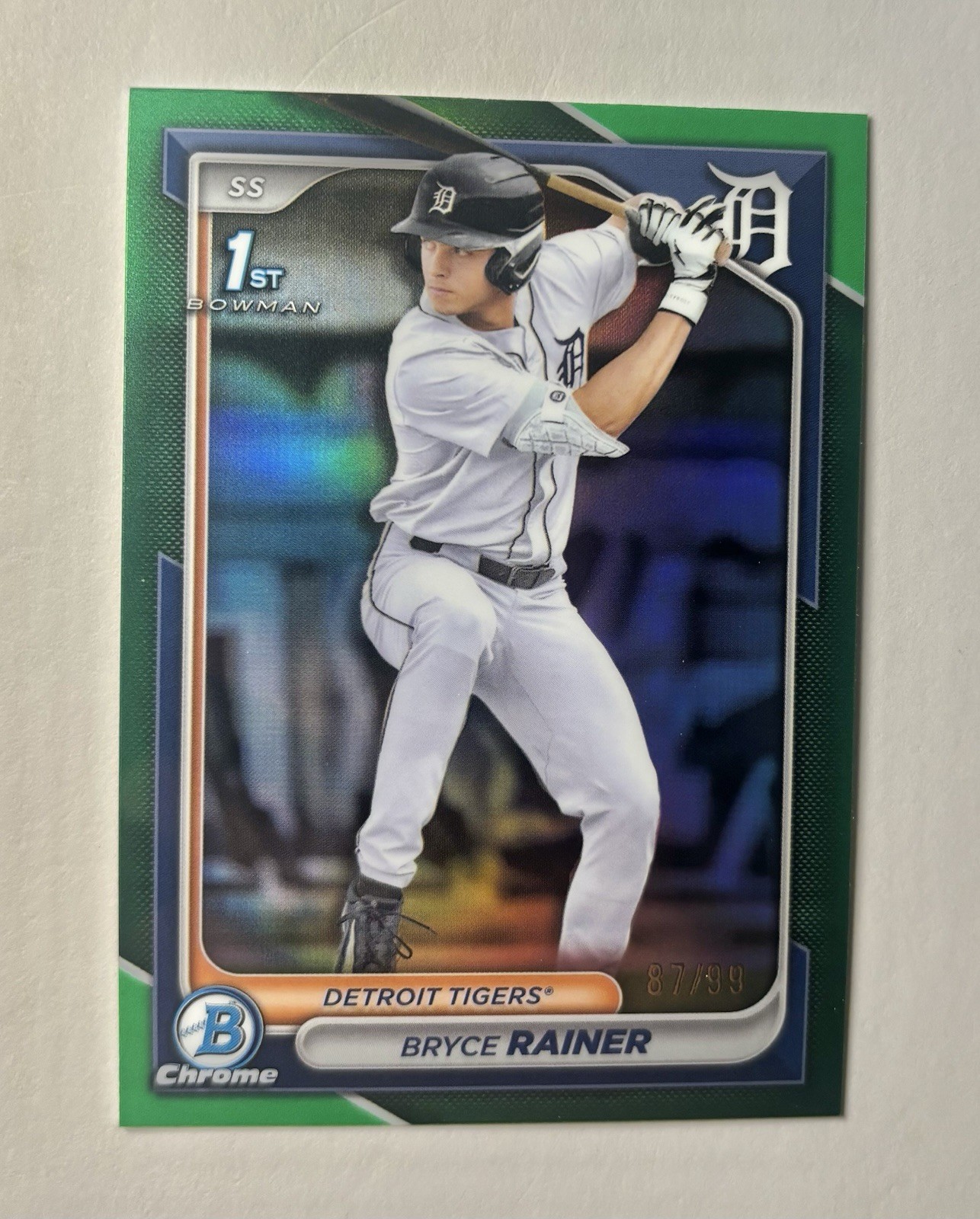 2024 Bowman Chrome Bryce Rainer 1st Green Refractor /99 #BDC-86