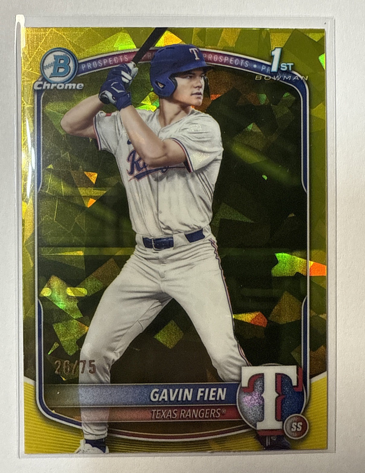 2025 Bowman Draft Sapphire - Gavin Fien 1st Bowman #BDC-15 Yellow Refractor /75