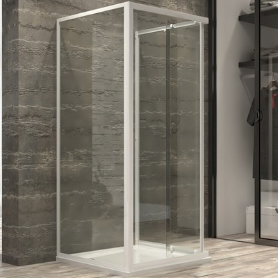 Ogomondo Box Duschkabine Ecke 3 Seiten gehärtetes Glas transparent 70x70x70