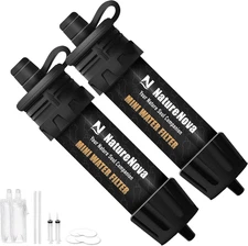Mini Water Filter  Portable Emergency Water Filtration System Hiking Camping Str