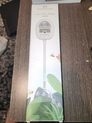 4-in-1 Soil pH, Moisture, Light, Nutrients Meter for Indoor/Outdoor Gardening