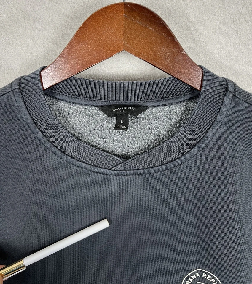 Banana Republic Vintage Logo Sweatshirt Women's L Coal Black Color S.F. 1978 - Imagem 2 de 4