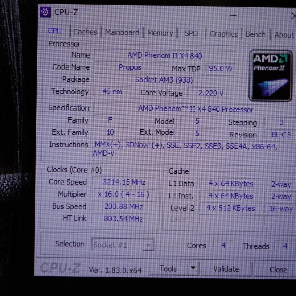 eMachine AMD Motherboard DA061L-3D 09178-1M 48.3BU01.01M, 8GB RAM, Phenom II x4 - Image 2 of 4