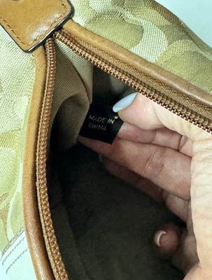 Vintage Y2K COACH Signature C Brown Mini Bag Striped & Zip Closure