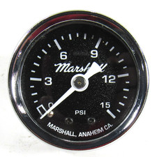 Marshall Fuel Pressure Gauge Mc00015 0-15 Psi Blackchrome Non-liquid Filled Marshall Fuel Pressure Gauge Mc00015 0-15 Psi Blackchrome Non-liquid Filled