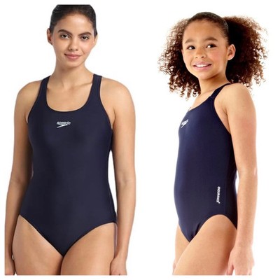 Neu Mädchen Marine Speedo Endurance Medaillengewinner Badeanzug Schwimmkostüm Alter 7/8