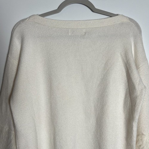 Maglione Anthropologie Colma polsino ciglia TAGLIA M bianco panna maglia a costine spacco - Foto 9 di 12