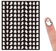 2400 Pcs Halloween Mini Sticker Ghost Paper Decals Black White Self-Adhesive Sti