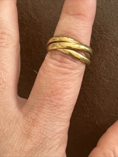 Vintage 1970’s Trio Ring- Set of 3 Intertwined Gold Rings for Women – size: 8