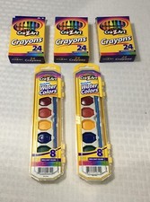 3 PKGS OF 24 COUNT CRA-Z-ART CRAYONS 2 WASHABLE WATER COLORS / NEW