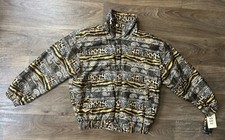 Fuda Print Silk Jacket Full Zip Small