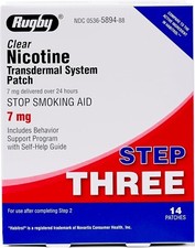 Rugby Nicotine Patch Step 3 7mg Clear 5 boxes 70 patches