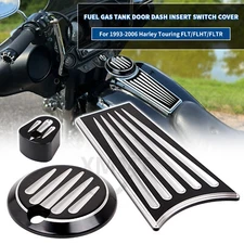 CNC Fuel Tank Cover Dash Insert Ignition Cap For Harley Electra Glide EFI FLHTI