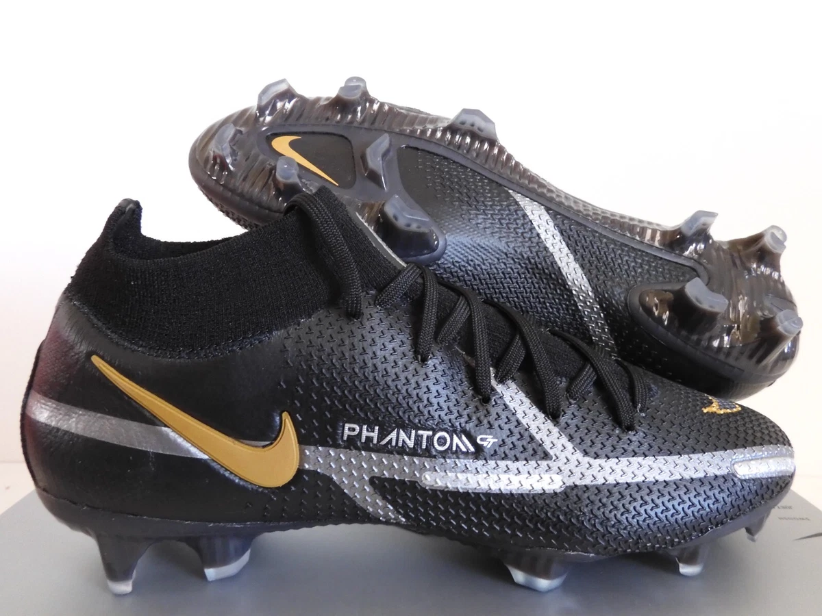 Preços baixos em Nike Phantom GT2 DF Elite FG Black Metallic Gold
