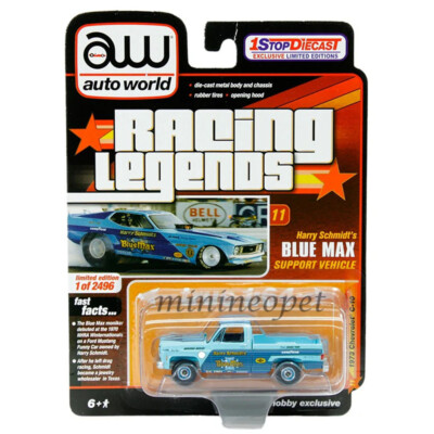 AUTOWORLD CP7808 RACING LEGENDS 1973 CHEVY C-10 PICK UP SQUAREBODY 1/64 BLUE MAX