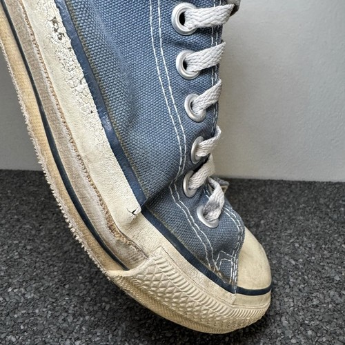 Vintage 90s Converse All Star Canvas Blue Low Shoes USA Made US9 Distreesed - Picture 22 of 24
