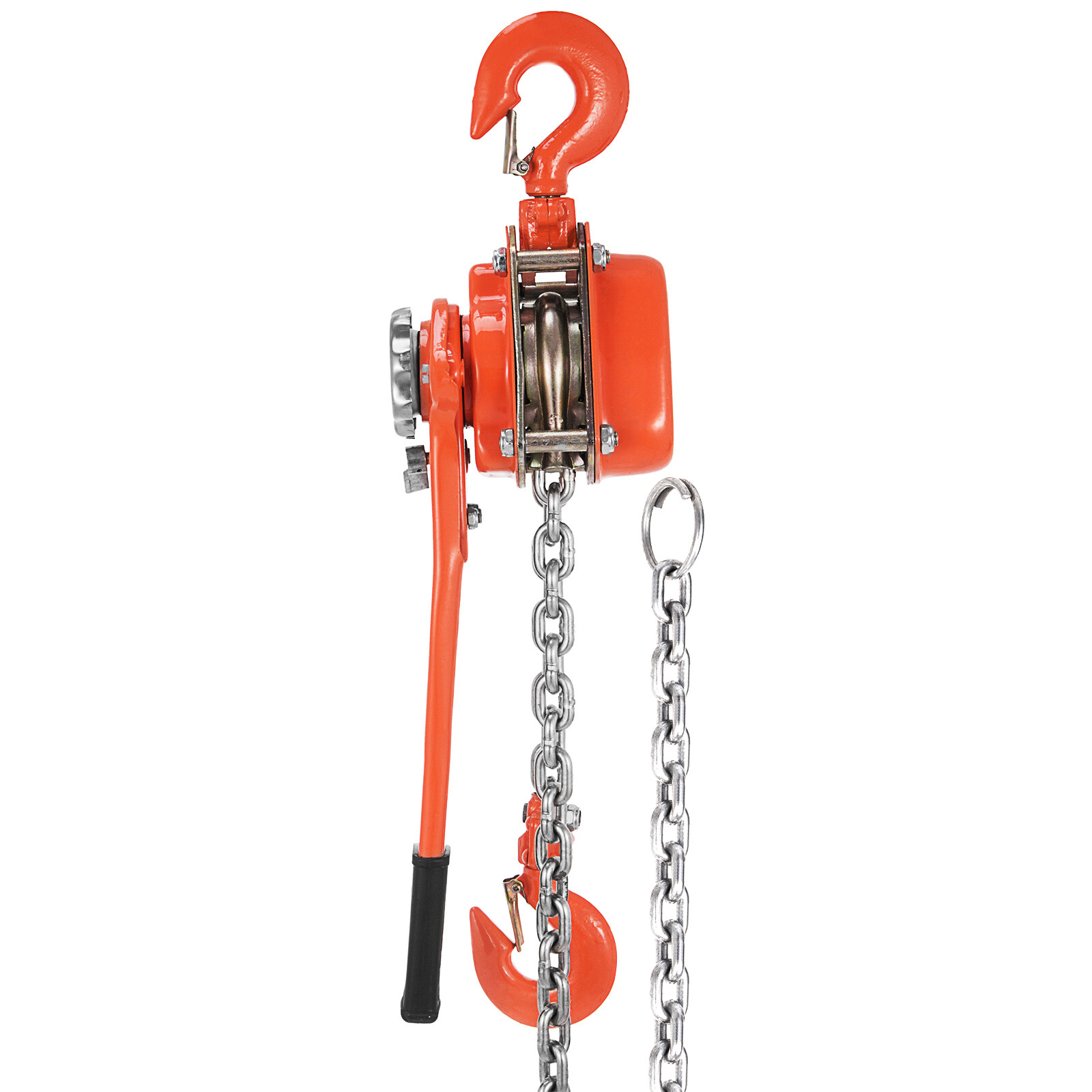 Palan à Chaîne Orange 750 Kg - Hauteur De Levage 3 Mètres - Acier Galvanisé G80 - Levier à Cliquet, Crochet Forgé