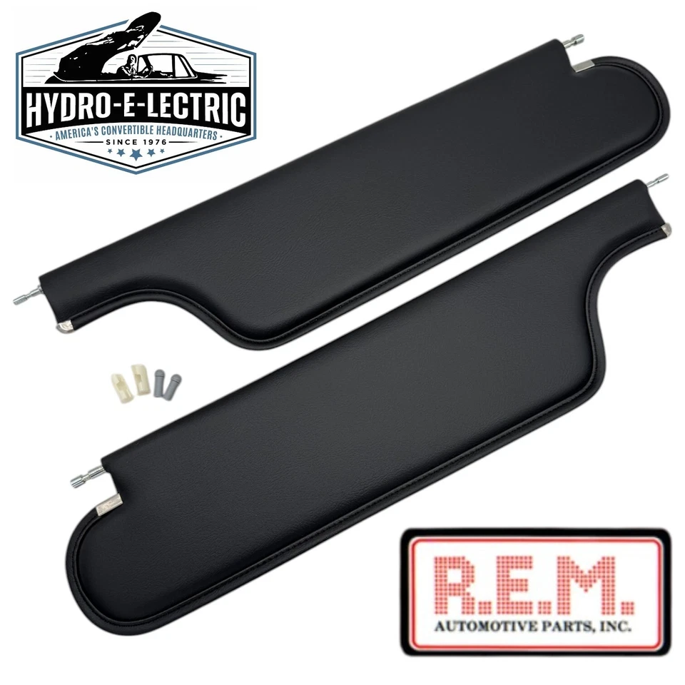 Black Vinyl Sun Visor & Bracket Set for 1966-1967 Buick Skylark & GS Convertible - Image 2 of 2