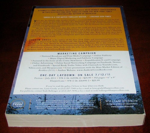 Eyes Wide Open ARC Andrew Gross 1st Edition Uncorrected Proof 2011 Thriller - Imagen 2 de 9