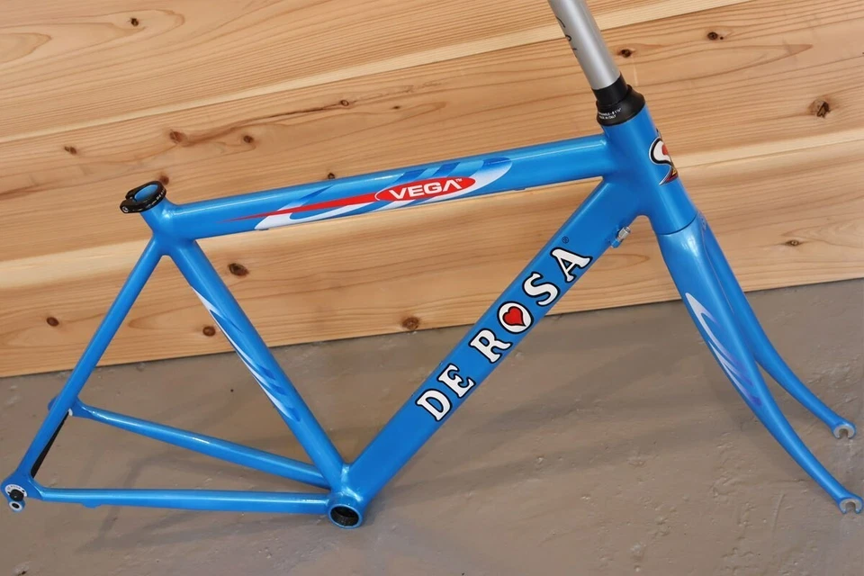Juego de cuadro de bicicleta de carretera de aluminio DeRosa VEGA principios de la década de 2000 sin usar tamaño 47 cm Foto 2 de 4