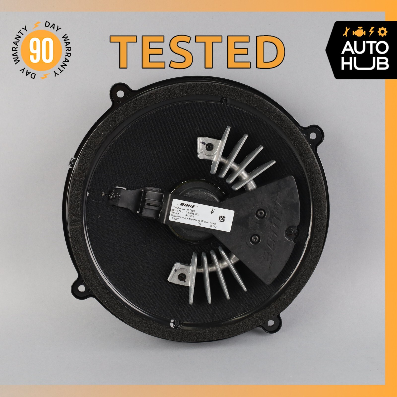 03-19 Maserati Quattroporte Rear Bose Subwoofer Sub Woofer Sound Speaker OEM