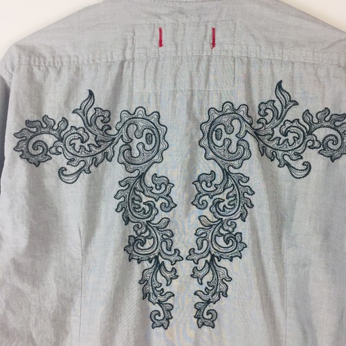 Guess Vintage Pearl Snap Button Front Shirt Mens Size Large Cotton Embroidery - Picture 10 of 11