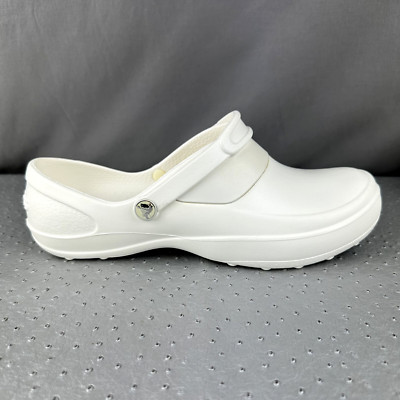 Crocs Mercy Work Womens Size 10 White Slip Resistant Clog Shoes NWOB 10876