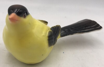 American Goldfinch Porcelain Figurine Unknown Marking Yellow Bird