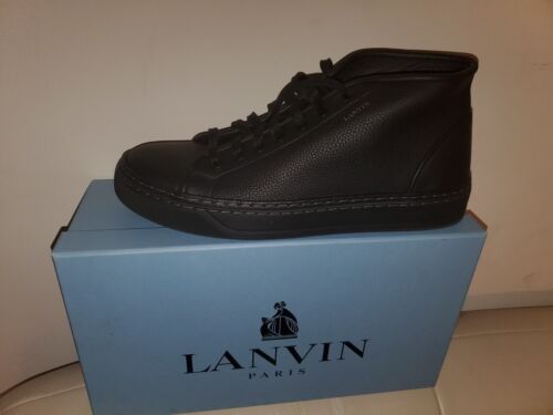 Lanvin black leather sneakers men size 13 - Picture 2 of 12