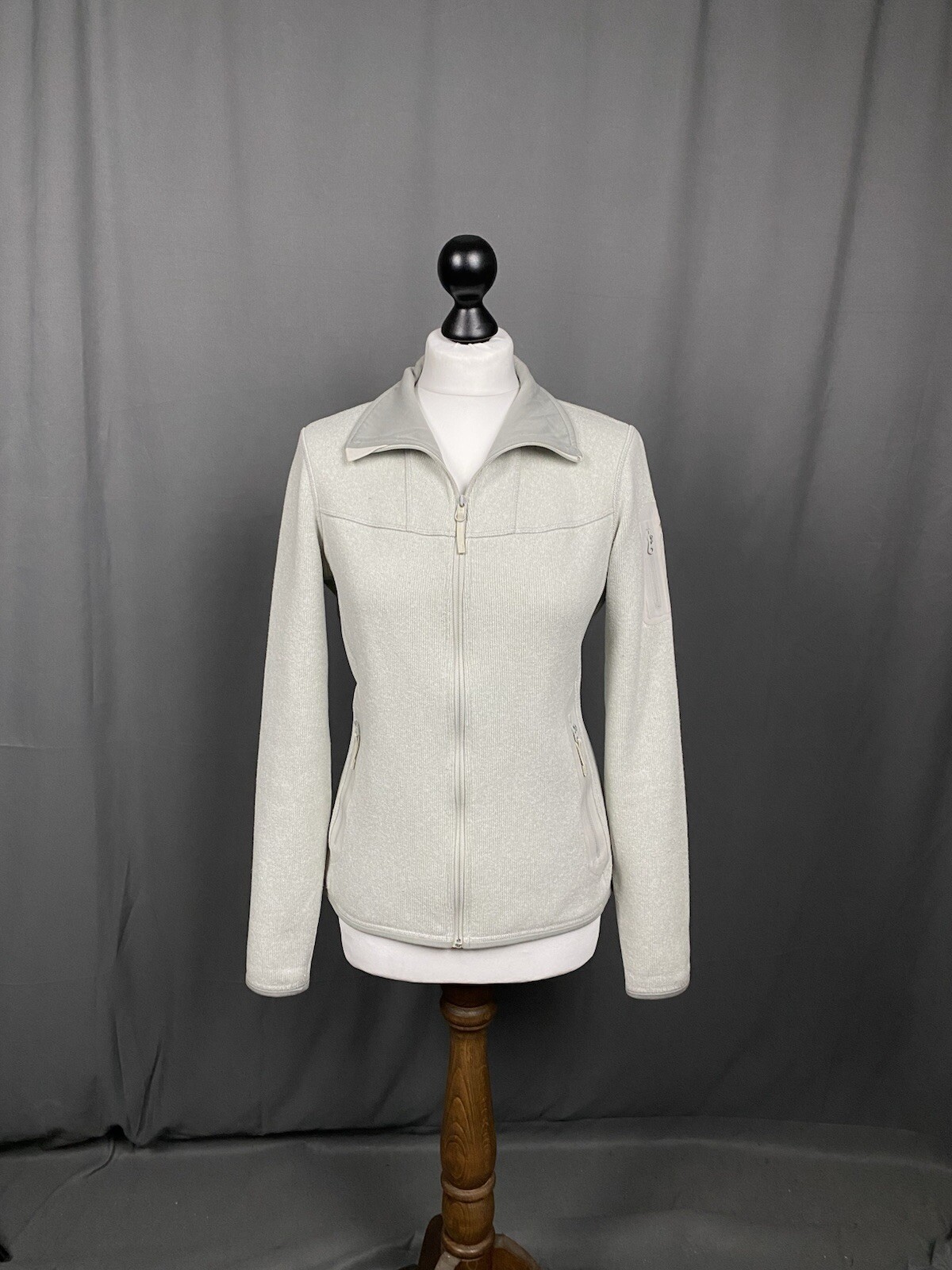 Arc'Teryx Polartec maglione donna grigio beige full zip pile taglia M