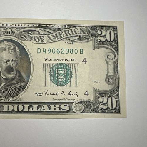 1990 Twenty Dollar Bill $20 Federal Reserve Note High Grade #63939 - Picture 4 of 8