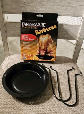 NEW Farberware NONSTICK STANDING BARBECUE CHICKEN ROASTER Roasts on the Grill