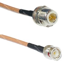 RG400 Silver N FEMALE BULKHEAD to BNC MALE Coax RF Cable USA Lot