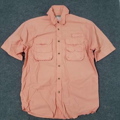 rugged earth outfitters button UP shirt M fishing outdoors multi pocket vented