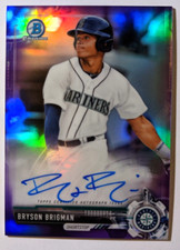2017 BOWMAN CHROME BLUE MOJO REFRACTOR AUTO BRYSON BRIGMAN /150 (K)