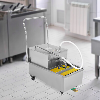 Fryer Oil Filter Commercial Cooking Oil Filtration System 55L Capacity Mobile US