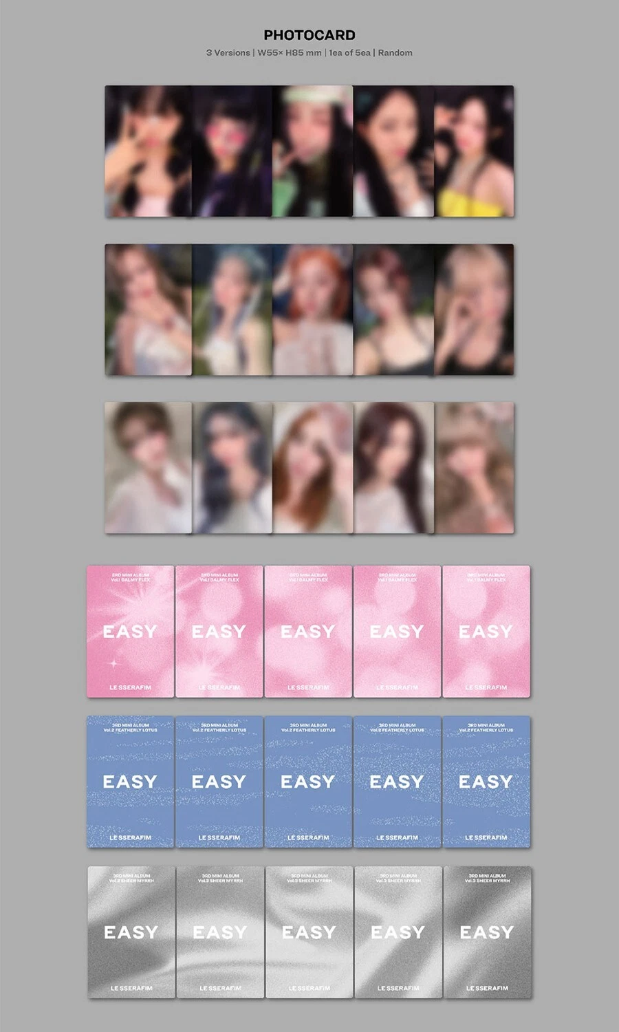 LE SSERAFIM ルセラフィム アルバム EASY 3形態セット ×3 LE SSERAFIM [EASY] 3rd Mini Album 3 Ver SET/3CD+3 Photo Book
