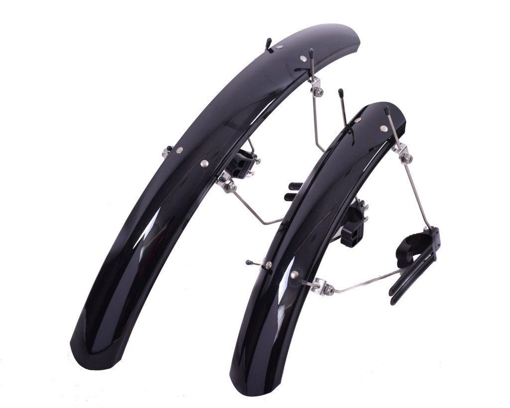 Flinger Set Parafanghi Bici Ruota 26" Parafanghi Mountain Bike Sgancio Rapido Nero