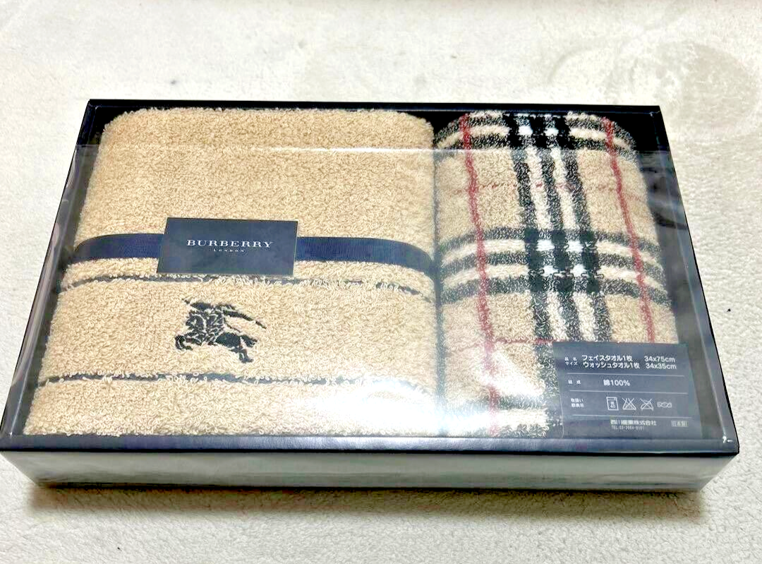 【関税&送料込み】Burberry House/Bathroom Burberry Japan face towel & wash towel cotton 100% set | eBay