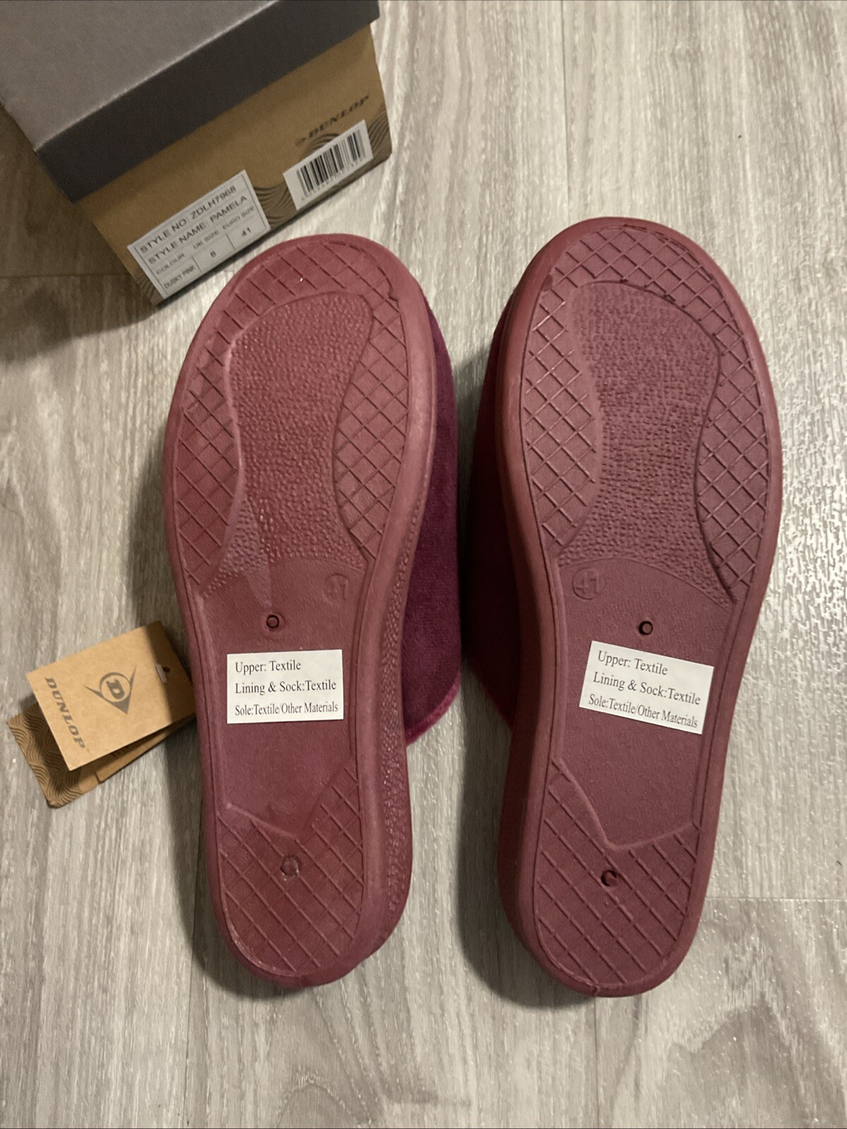 Ladies New Dunlop Slip On , Womens Mules Comfy Slippers Size 8 - Dusty Pink image 7