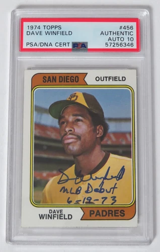 Dave Winfield HOF Signed Autograph 1974 Topps RC Rookie Card # 456 PSA 10 Auto